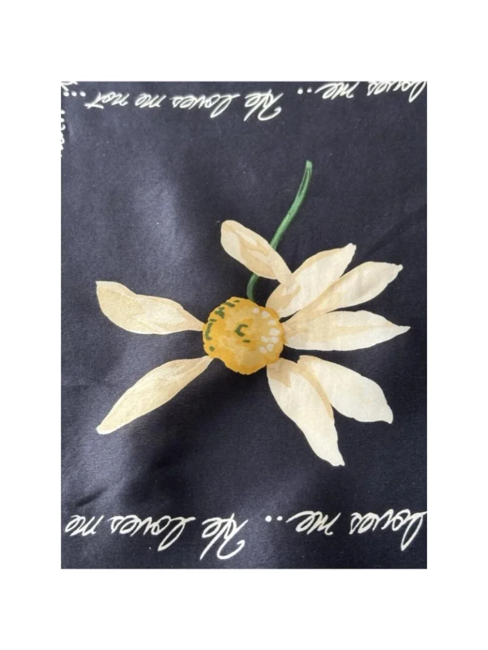 Talbots Women Scarf He Loves Me, He Loves Me Not 100% Silk Floral Pedals
